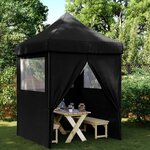 vidaXL Tente de réception pliable escamotable 4 parois latérales noir