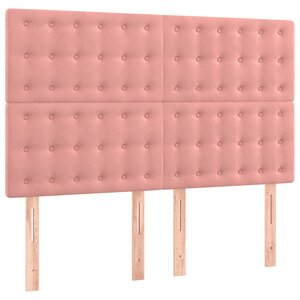 vidaXL Têtes de lit 4 Pièces Rose 72x5x78/88 cm Velours