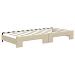 vidaXL Lit de jour avec gigogne et tiroirs crème 90x200 cm tissu