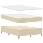 vidaXL Lit avec sommier crème 120x200 cm en tissu