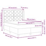 Lit Box Spring vidaXL avec Matelas en Marron Foncé  140x190 cm  Tissu