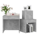 vidaXL Tables gigognes 3 Pièces Gris béton Aggloméré