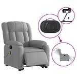 vidaXL Fauteuil inclinable de massage électrique Gris clair Tissu