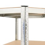 vidaXL Étagère d'angle à 4 niveaux Argenté Acier et bois d'ingénierie