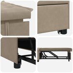 vidaXL Canapé-lit 3-en-1 en tissu taupe