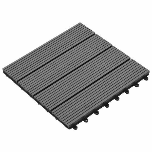 vidaXL Carreau de terrasse 11 pc Gris 30 x 30 cm WPC