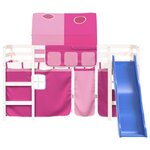 vidaXL Lit mezzanine enfants avec tunnel sans matelas rose 80x200 cm
