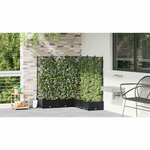 vidaXL Bac à fleurs avec Treillis 5 Pièces Noir 120 x 120 x 125.5 cm PP