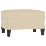 vidaXL Canapé à 3 places avec repose-pieds Crème 180 cm Tissu