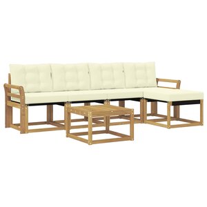 vidaXL Ensemble de canapés d'extérieur 6 pc Blanc et crème