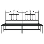 vidaXL Cadre de lit métal sans matelas et tête de lit noir 160x200 cm
