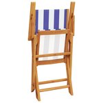 vidaXL Ensemble de bistro 3 Pièces bleu et blanc tissu et bois massif