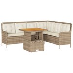 vidaXL Salon de jardin avec coussins 2 Pièces beige résine tressée