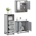 vidaXL Ensemble de meubles de salle de bain 3 Pièces Sonoma gris