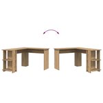 vidaXL Bureau d'angle avec étagère Chêne artisanal 140 x 113 5 x 75 cm