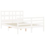 vidaXL Cadre de lit sans matelas blanc 140x190 cm bois massif