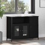 vidaXL Buffet Noir Chêne 100x35x75 cm Bois d'ingénierie