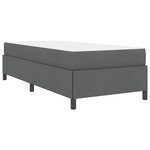 vidaXL Lit à ressorts avec matelas Gris foncé 90 x 190 cm tissu