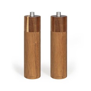 2 moulins sel et poivre manuels MEN425 40 ml - Bois d'acacia - Meule céramique - Moulure réglable