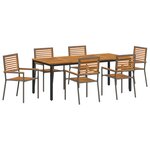 vidaXL Ensemble de Salle à Manger de Jardin 7 Pièces Gris  Marron