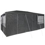 vidaXL Tente de fête avec 10 parois gris foncé 6x4 m en PE