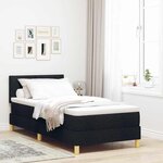 vidaXL Lit à ressorts avec matelas et LED noir 90x200 cm tissu