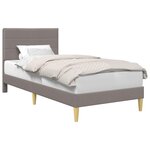 vidaXL Cadre de lit avec tête de lit Taupe 100 x 200 cm Tissu