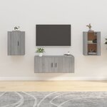 vidaXL Meubles TV muraux 2 Pièces Sonoma gris 40x34 5x60 cm