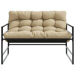 vidaXL Banc de jardin avec coussin taupe 113 cm acier