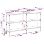 vidaXL Table console Chêne artisanal 150 x 29 x 75 cm