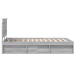 vidaXL Cadre de lit Gris Sonoma 120 x 190 cm Bois de pin massif