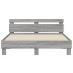 vidaXL Cadre de lit avec tête de lit et LED sonoma gris 140x190 cm