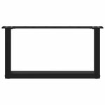vidaXL Pieds de table basse en U  2 pièces  noir  70 x (30-31) cm  acier