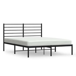 vidaXL Cadre de lit métal sans matelas avec tête de lit noir 120x190cm
