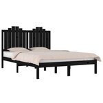 vidaXL Cadre de lit sans matelas noir bois massif 200x200 cm