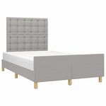 vidaXL Cadre de lit sans matelas gris clair 120x190 cm tissu