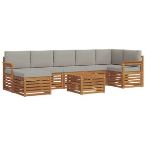 vidaXL Ensemble de canapés d'extérieur 8 pc Gris Naturel et Clair