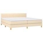vidaXL Sommier à lattes de lit avec matelas Crème 200x200 cm Tissu