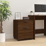 vidaXL Classeur mobile avec roues Chêne marron 45x38x54 cm Bois
