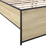 vidaXL Cadre de lit chêne sonoma 120x190 cm bois d'ingénierie et métal