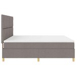 vidaXL Lit à ressort LED avec matelas Taupe 200 x 200 cm tissu