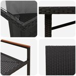 Ensemble de salle à manger de jardin vidaXL 7 pièces noir poly rattan