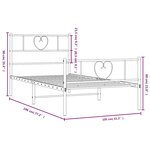 vidaXL Cadre de lit métal sans matelas avec pied de lit noir 100x190cm
