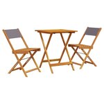 vidaXL Ensemble de bistro 3 Pièces anthracite tissu et bois massif
