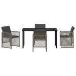 vidaXL Ensemble de salle à manger pour jardin 5 Pièces Gris polyrotin