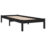 vidaXL Cadre de lit sans matelas noir bois massif