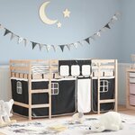 vidaXL Lit mezzanine enfants avec rideaux sans matelas 90x200cm