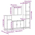 vidaXL Ensemble meubles salle de bain 4 Pièces chêne fumé bois ingénierie