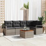 vidaXL Ensemble de canapé de jardin 6 Pièces Gris