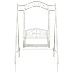 vidaXL Banc Balançoire Acier 113 x 121 5 x 168 cm Blanc antique